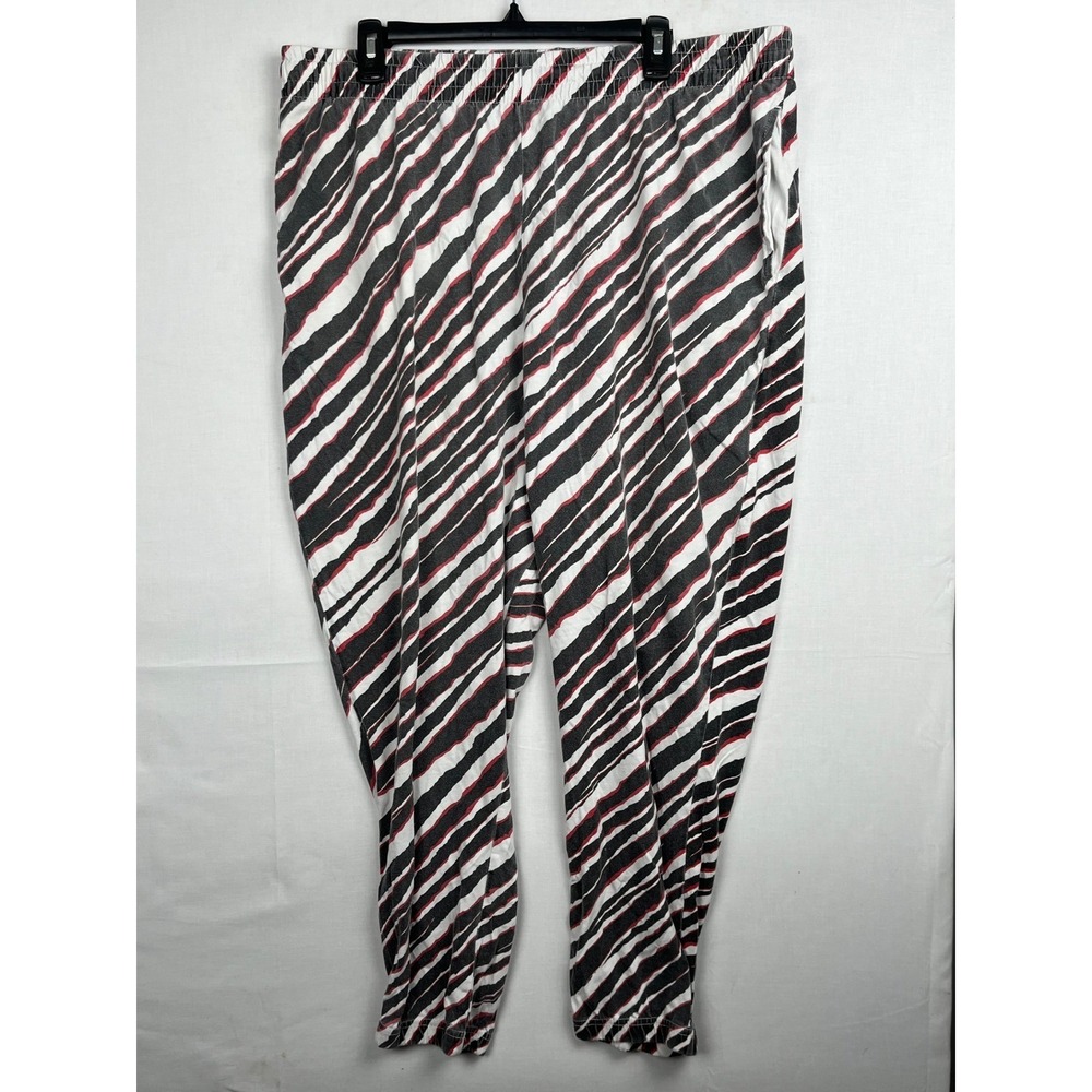 City Streets Pajama Pants XXL Zebra Stripe Black White Red Cotton Lounge Joggers